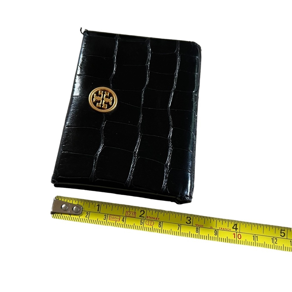 Nwt Tory Burch Parker Luxury Leather Cardholder Black Logo Wallet - Picture 8 of 9